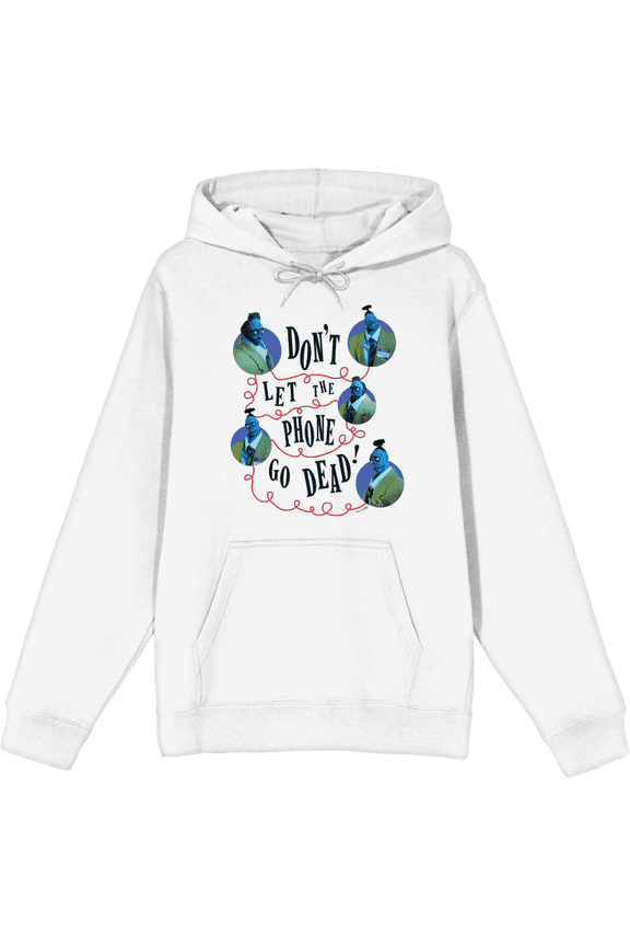 Beetlejuice Beetlejuice Don't Let The Phone Go Dead Adult White Long Sleeve Hoodie-Small