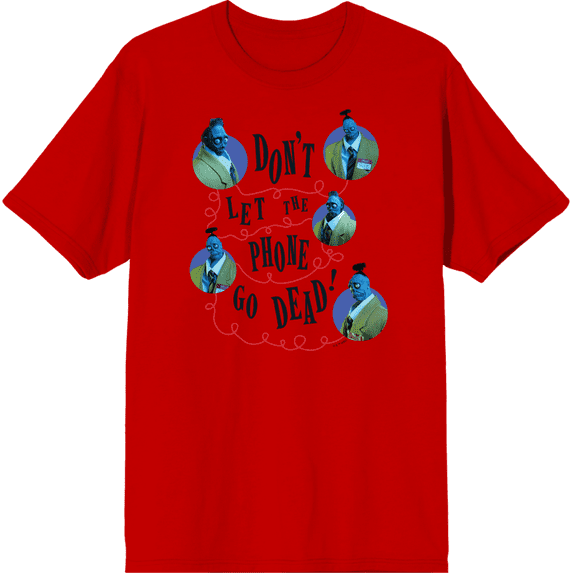 Beetlejuice Beetlejuice Don't Let The Phone Go Dead Red Men's Crew Neck Short Sleeve Tee-XL