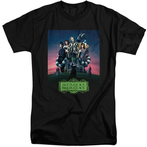 Beetlejuice Beetlejuice Gangs All Here Unisex Adult Tall T Shirt (3X-Large) Black
