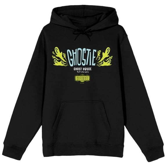 Beetlejuice Beetlejuice Ghostie Adult Black Long Sleeve Hooded Sweatshirt-Medium