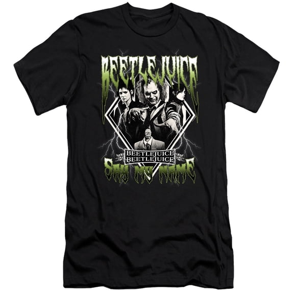 Beetlejuice Beetlejuice Group Band Unisex Adult Canvas Brand T Shirt, Black, X-Large