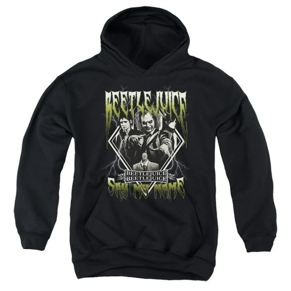 Beetlejuice Beetlejuice Group Band Youth Kids Boy/Girls Pull-Over Hoodie, Black, Large