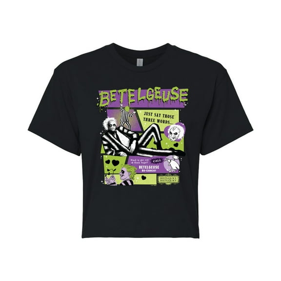 Beetlejuice Beetlejuice - Just Say Those Three Words - Junior's Cropped Tee
