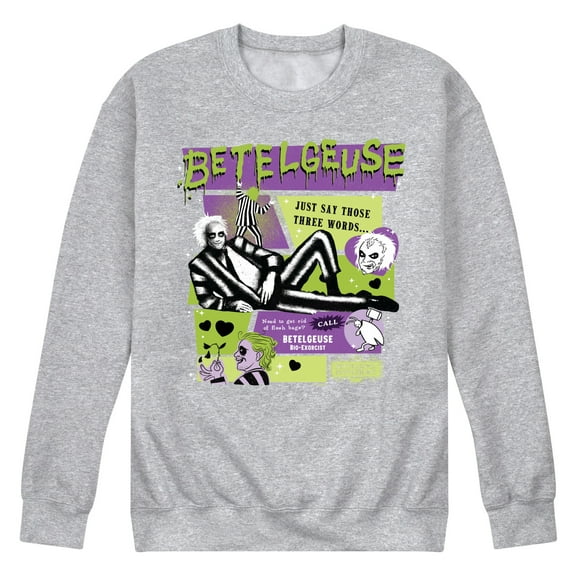 Beetlejuice Beetlejuice - Just Say Those Three Words - Men's Crew Fleece Sweatshirt