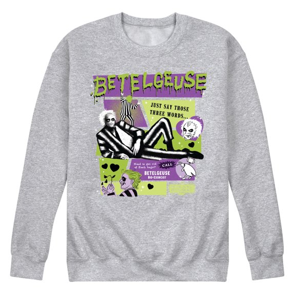 Beetlejuice Beetlejuice - Just Say Those Three Words - Men's Crew Fleece Sweatshirt