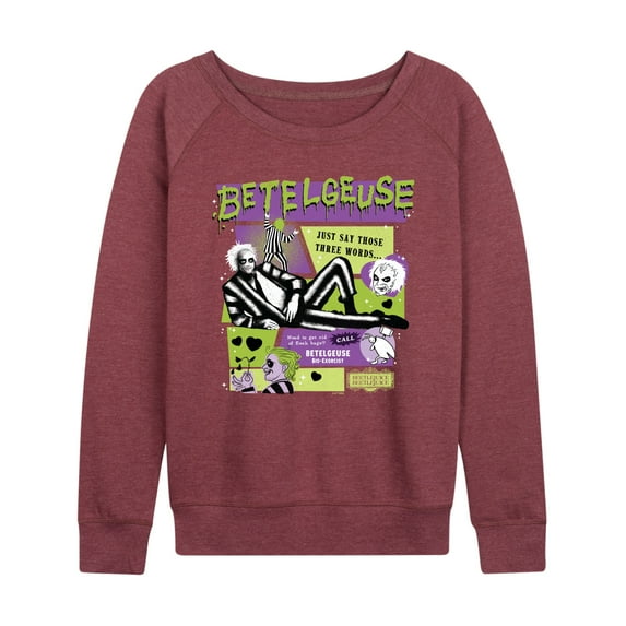 Beetlejuice Beetlejuice - Just Say Those Three Words - Women's French Terry Long Sleeve Shirt