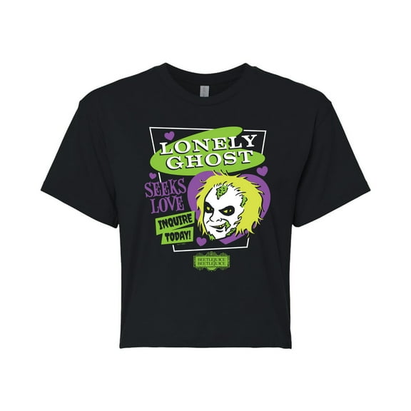 Beetlejuice Beetlejuice - Lonely Ghost - Junior's Cropped Tee