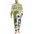 thumbnail image 1 of Beetlejuice Beetlejuice Men's Hooded Jumpsuit - Zip Up One Piece Pajamas Soft Cozy Winter Warm Plush Loungewear, 1 of 8
