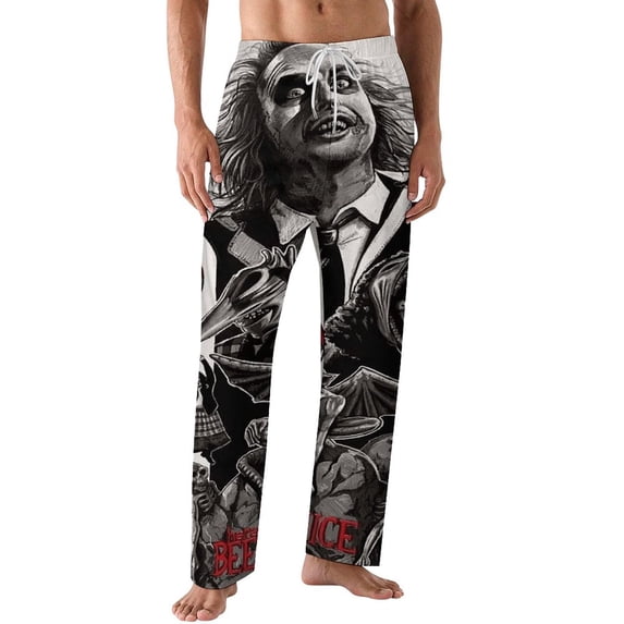 Beetlejuice Beetlejuice Men's Pajama Pants Ultra Lightweight Pjs Bottoms Sleepwear Bottom Pants with Pocket Drawstring