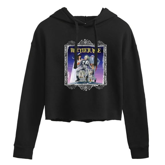 Beetlejuice - Beetlejuice Movie Poster Framed - Juniors Cropped Pullover Hoodie