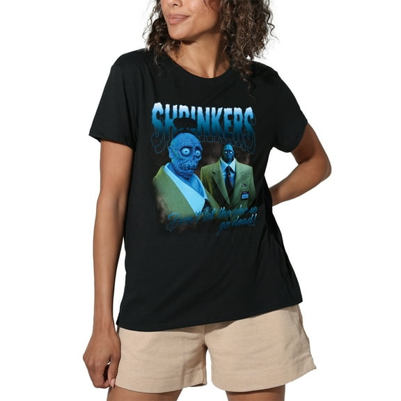 Beetlejuice Beetlejuice Shrinkers Homage Women's Loose T-Shirt, Black, X-Large