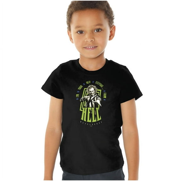 Beetlejuice Beetlejuice Stepdad From Hell Kids T Shirt (4) for Toddler Boys and Girls, Black