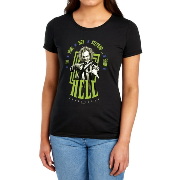 Beetlejuice Beetlejuice Stepdad From Hell Women's T Shirt, Black, Medium
