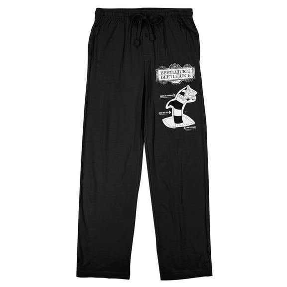 Beetlejuice Beetlejuice Summon the Sandworm Men's Black Sleep Pajama Pants-Medium