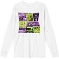 thumbnail image 1 of Beetlejuice Beetlejuice Valentine Card Collage Adult White Crew Neck Long Sleeve Tee-Large, 1 of 2