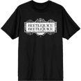 thumbnail image 1 of Beetlejuice Beetlejuice White Sign Logo Adult Black Crew Neck Short Sleeve Tee-Small, 1 of 4