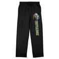thumbnail image 1 of Beetlejuice Betelgeuse Face & Logo Men's Black Sleep Pajama Pants-Medium, 1 of 5