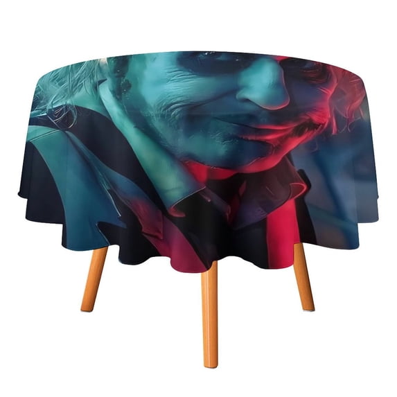 Beetlejuice Betelgeuse Round Table Cloth Washable Reusable Round Tablecloth Cartoon Fun Table Cover for Dinner Kitchen Party Picnic 36x36in