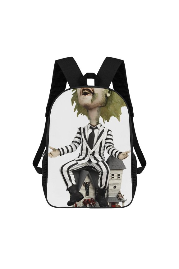 Beetlejuice Betelgeuse Backpack Middle Bookbag Laptop Lightweight Durable Bookbag Travel Back Pack for Women Men Teens 17 Inches