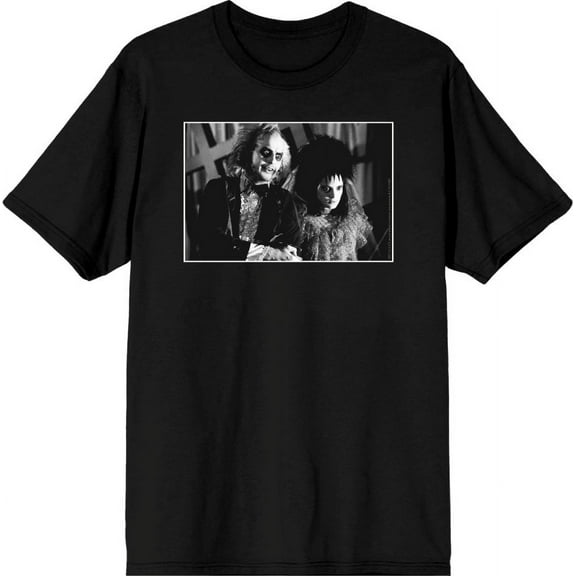 Beetlejuice Black & White Wedding Screenshot Men's Black Crew Neck Short Sleeve Tee-Medium