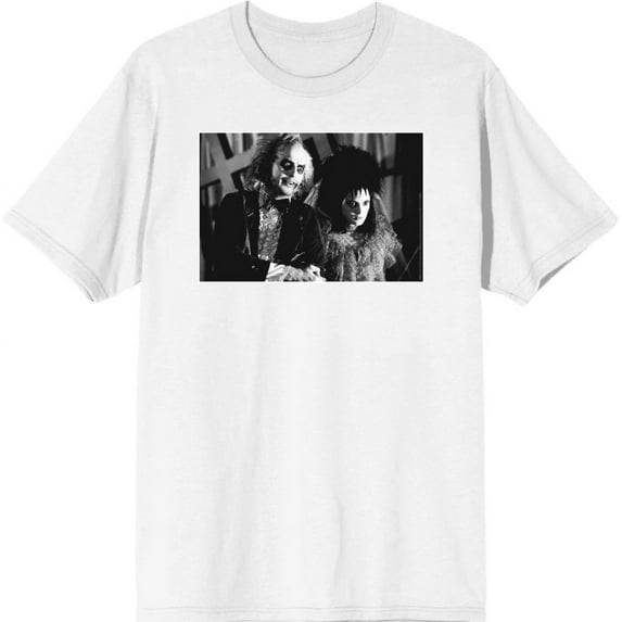 Beetlejuice Black & White Wedding Screenshot Men's White Crew Neck Short Sleeve Tee-Medium