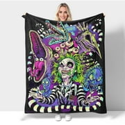 Beetlejuice Blanket 50"X40",Throw Blankets Flannel Sleep Cozy Lightweight Ultra-Soft Micro Blankets for Sofa Travel Air Conditioning Bedding