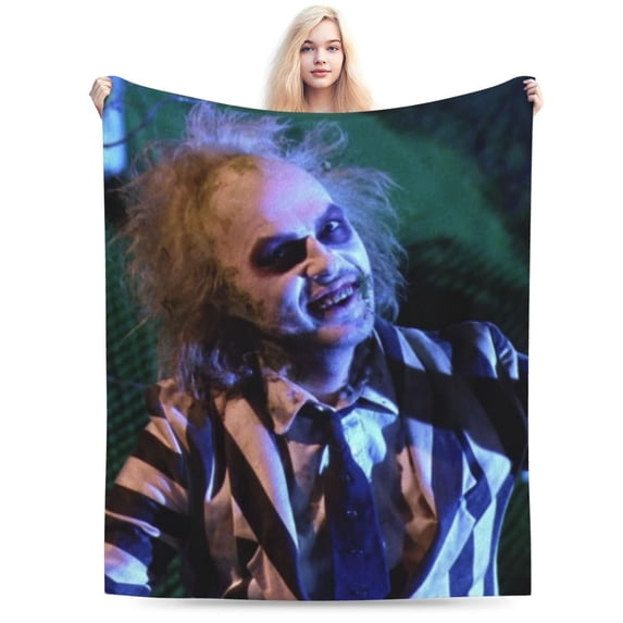 Beetlejuice Blanket, Anime Throw Blanket For Bed Sofa Couch, Super Soft Flannel Blanket For Bedroom Livingroom, 60"X50"
