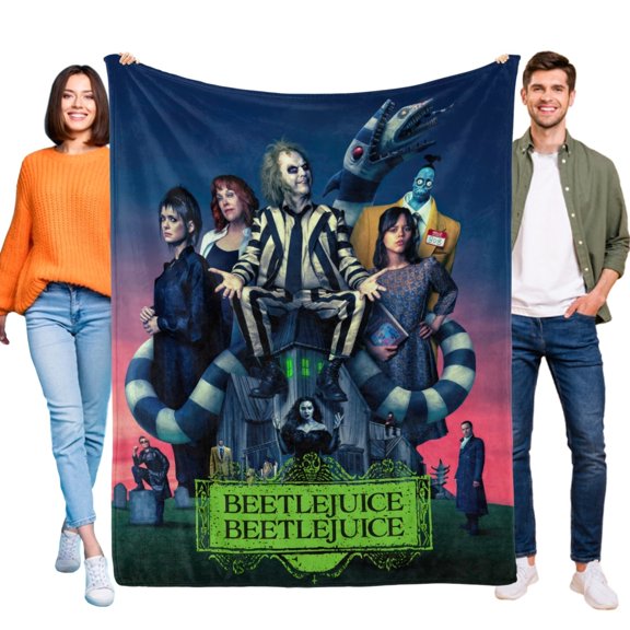Beetlejuice Blanket Flannel Throw for Bed Sofa Cozy Lightweigh Birthday Gift