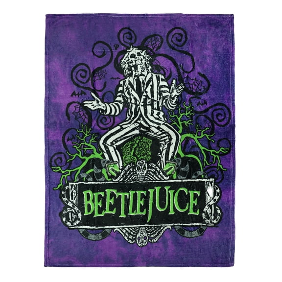 Beetlejuice Blanket Sandworm's Spider's Skull's Bat's Throw 45"X60"