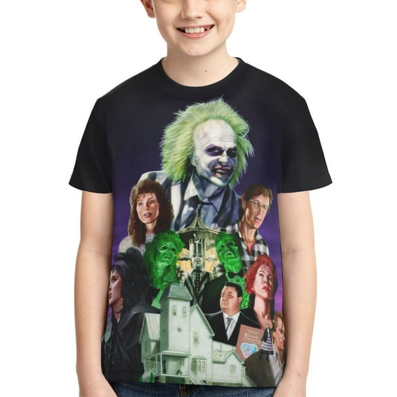 Beetlejuice Boys Girls T Shirts Cartoon Teens Shirts 3D Graphic Funny Print Shirts for Youth Shirts