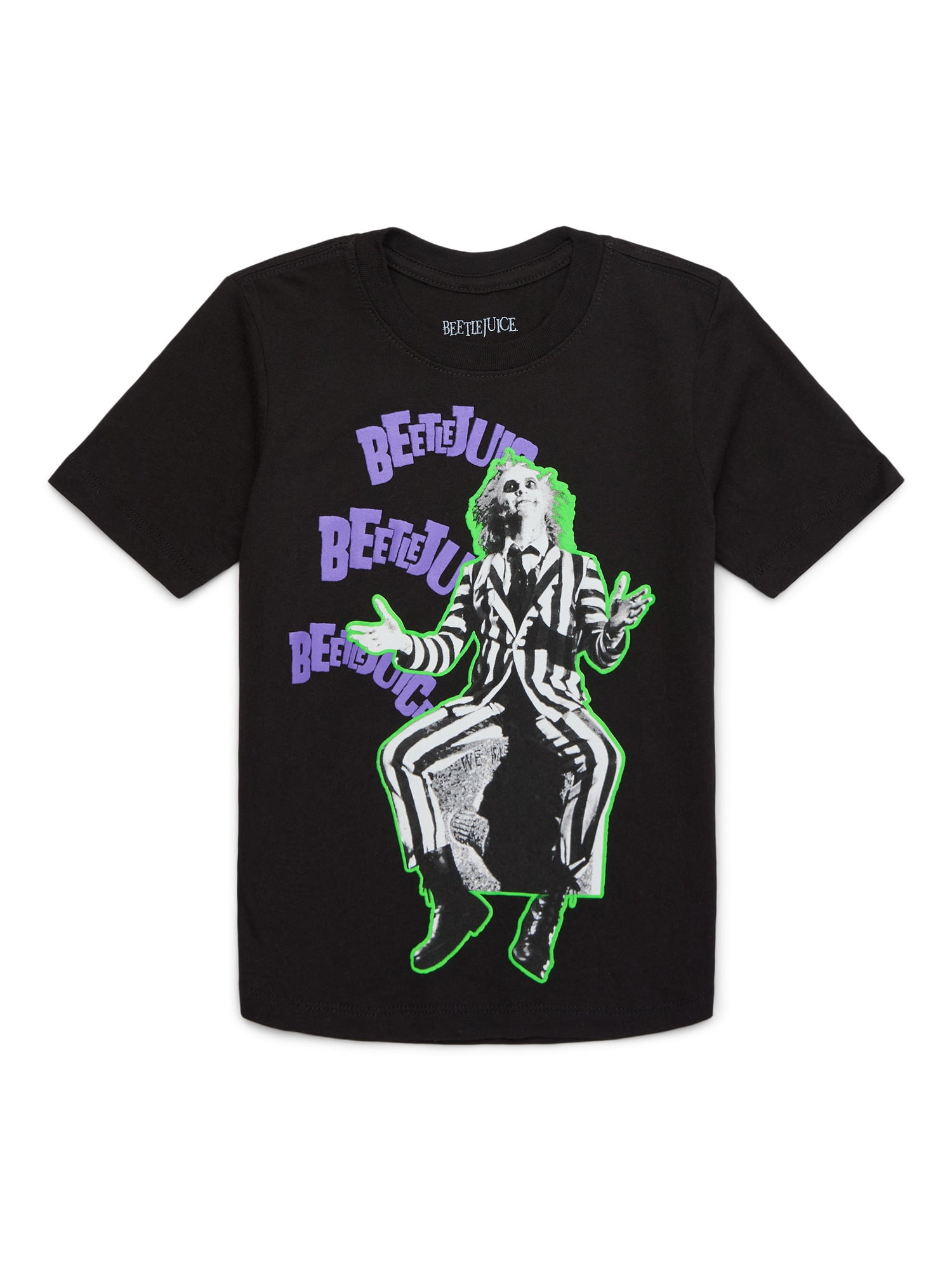Beetlejuice Boys’ Graphic Tee with Short Sleeves, Sizes 4-18