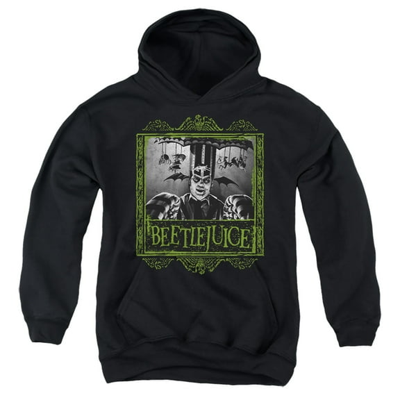 Beetlejuice Carousel Beetlejuice Kids Pull-Over Hoodie (Large) for Youth Boys and Girls, Black