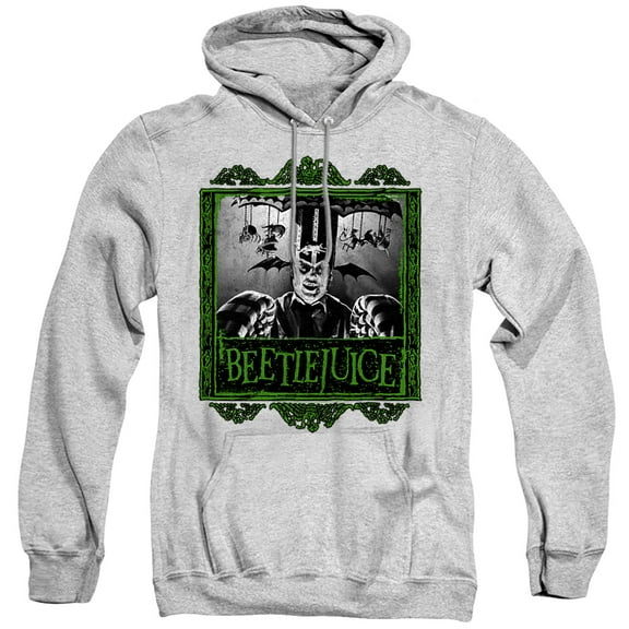 Beetlejuice Carousel Beetlejuice Unisex Adult Pull-Over Hoodie,Athletic Heather, Large