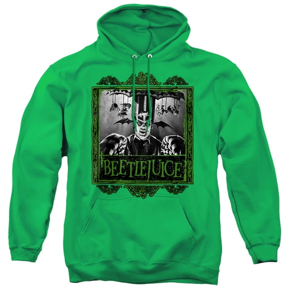 Beetlejuice Carousel Beetlejuice Unisex Adult Pull-Over Hoodie,Kelly Green, Medium