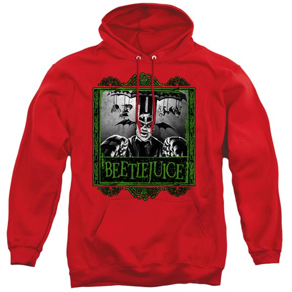 Beetlejuice Carousel Beetlejuice Unisex Adult Pull-Over Hoodie,Red, Large