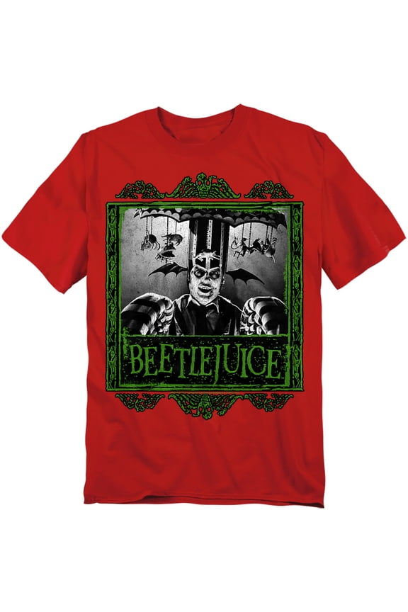 Carousel Beetlejuice Unisex Adult T-Shirt, Red, Small