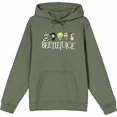 thumbnail image 1 of Beetlejuice Chibi Character Line-Up Adult Olive Long Sleeve Hoodie-Medium, 1 of 3