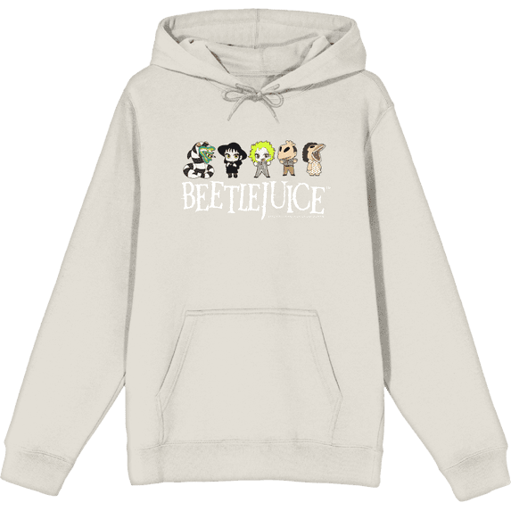 Beetlejuice Chibi Character Line-Up Adult Sand Long Sleeve Hoodie-XL