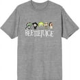 thumbnail image 1 of Beetlejuice Chibi Character Line-Up Men's Heather Gray Crew Neck Short Sleeve Tee-XXL, 1 of 2