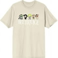 thumbnail image 1 of Beetlejuice Chibi Character Line-Up Men's Natural Crew Neck Short Sleeve Tee-Small, 1 of 6