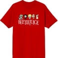 thumbnail image 1 of Beetlejuice Chibi Character Line-Up Men's Red Crew Neck Short Sleeve Tee-Large, 1 of 6