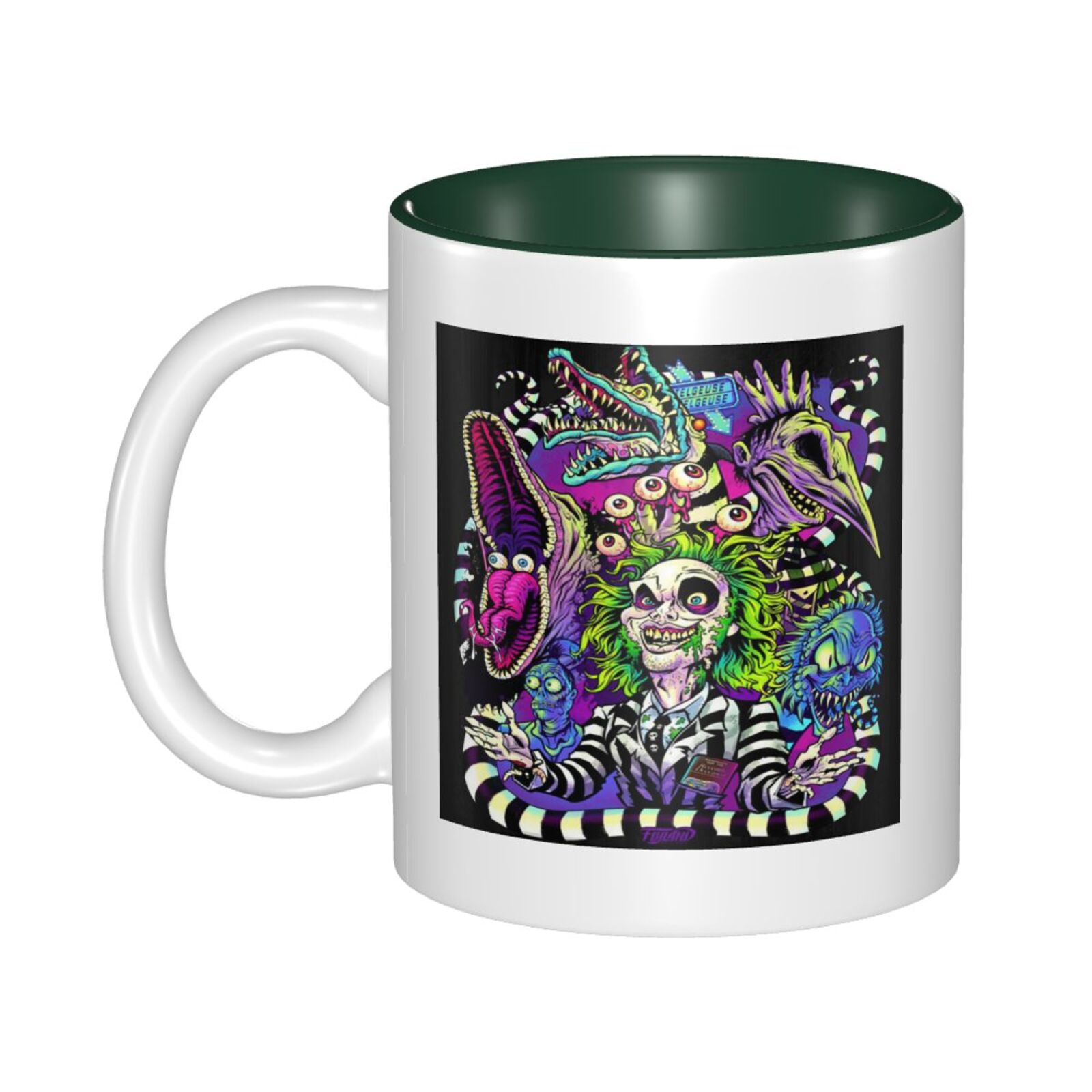 Beetlejuice Coffee Mug Fun Mugs Dark Green