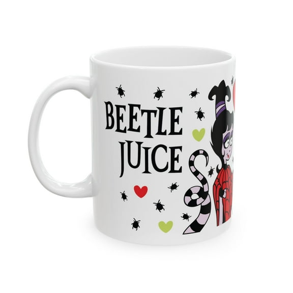 Beetlejuice Coffee Mug, Halloween Movie Ceramic Mug 11oz or 15oz White Cup