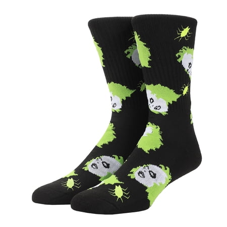 Beetlejuice Color-Changing Betelgeuse Print Men's Black Athletic Crew Socks