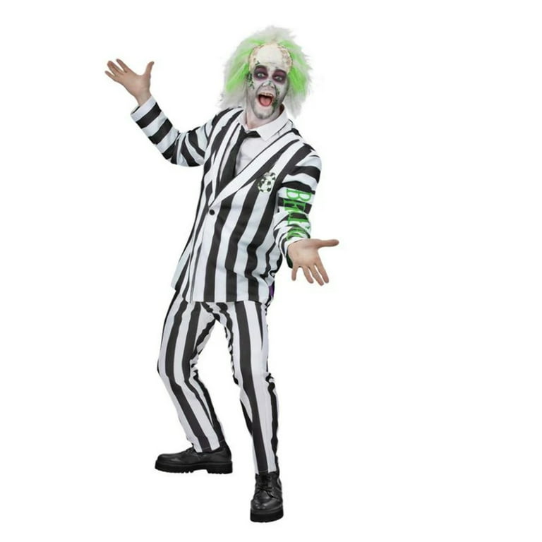 Beetlejuice Costume Mens Striped Suit Beetlejuice Costume Mens Striped Suit
