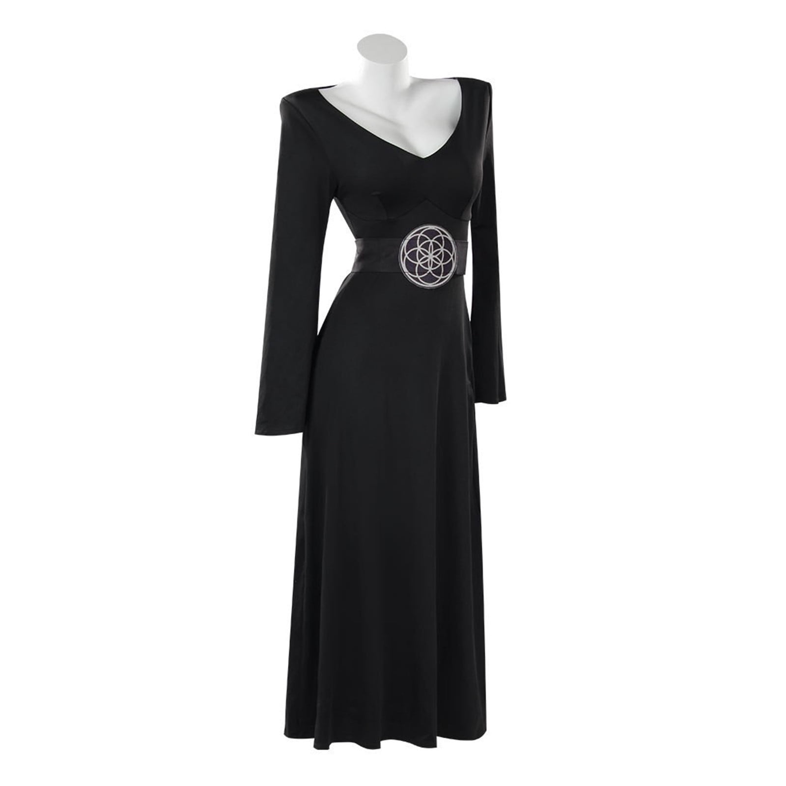 blue off the shoulder prom dress A Line with Pocket JTA8941 PR260126 Size:5-6 Years (130cm) long sleeve Patched Pocket
