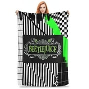 Beetlejuice Fleece Blanket Anime Super Soft Cozy Throw Blanket, Lightweight Fuzzy Comfy Textured Flannel Blanket Warm Plush Throw Blankets for Couch, Sofa, Bed for All Seasons 40x30
