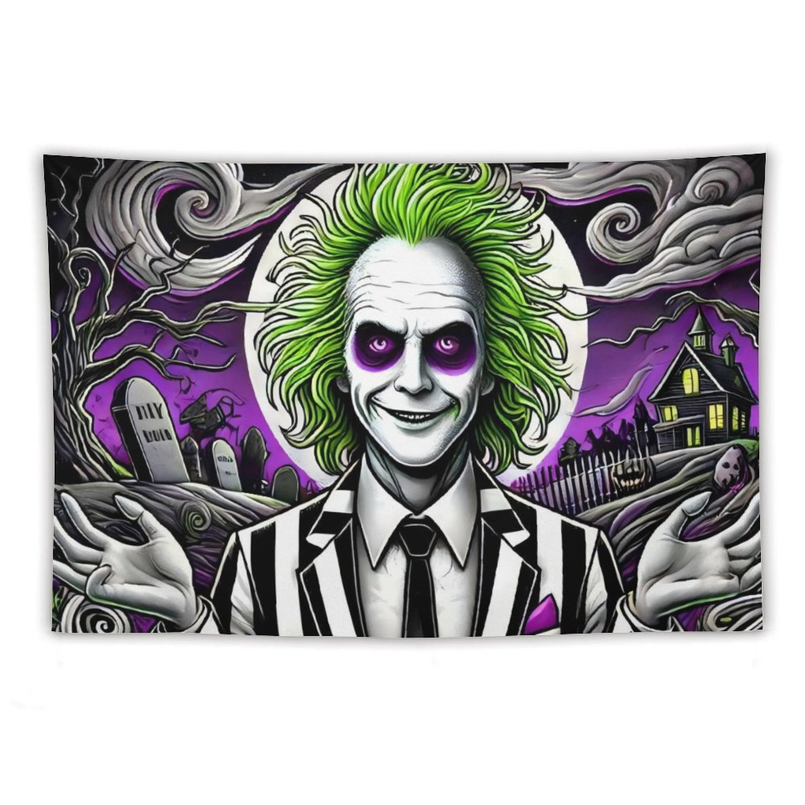 Beetlejuice Funny tapestry cartoon character banner office college