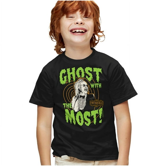 Beetlejuice Ghost Kids T Shirt (Small) for Youth Toddler Boys and Girls, Black