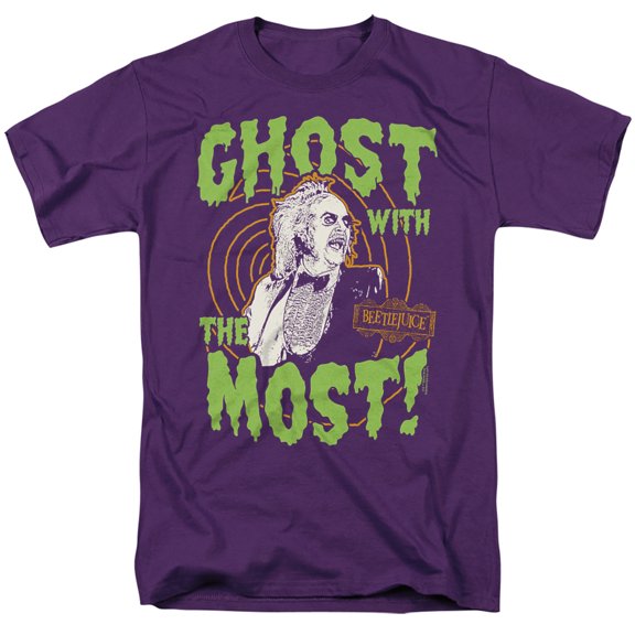 Beetlejuice Ghost Unisex Adult T-Shirt, Purple, Small